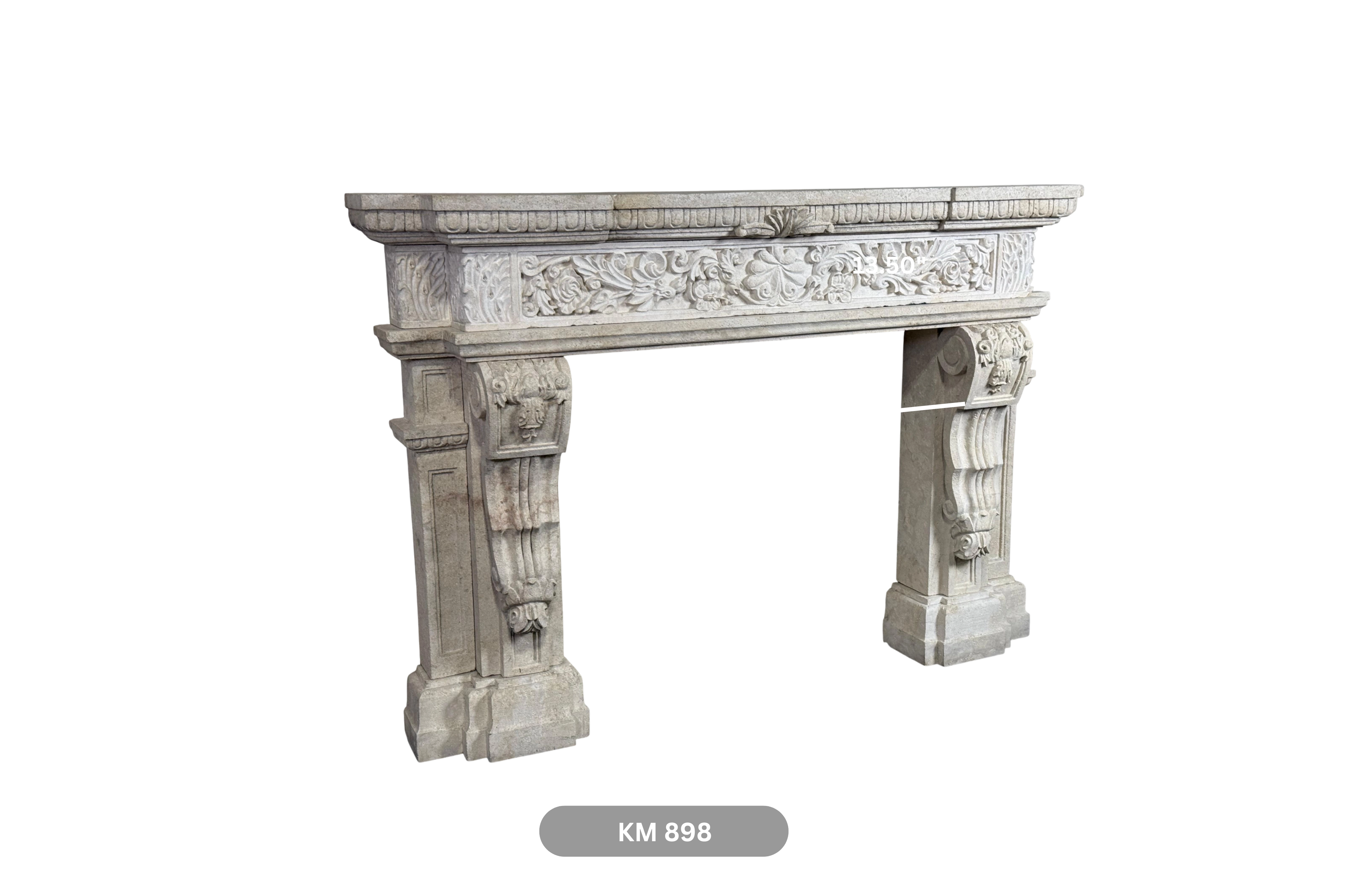 Reclaimed Limestone Mantel - Image 2
